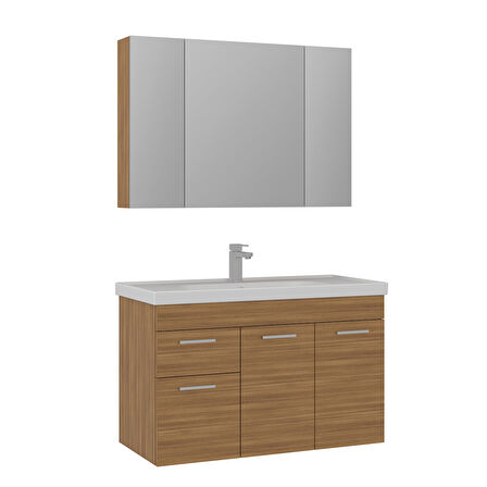 Orka Enez 100 Cm Banyo Dolabı Takımı Teak