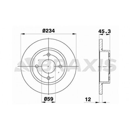 Nissan On Fren Diski Aynası Duz Nissan Micra K11 92-02 (234x4) - Braxıs Ae0099