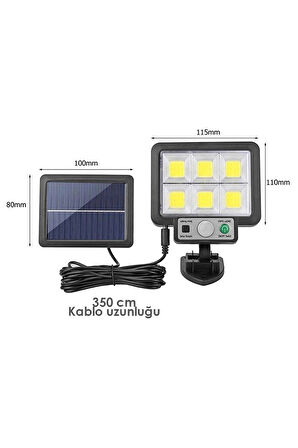 JX-F72 Solar Panelli Hareket Sensörlü Üç Modlu Duvar Lambası