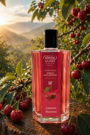 Köylüm Gurme Tarihi Amasya Kiraz Kolonyası 80° Cam Şişe 200 ml