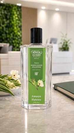 Köylüm Gurme Taşova Bamya Çiçeği Kolonyası 80° Cam Şişe 200 ml