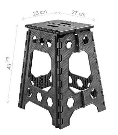 Portatif Plastik Katlanabilir Tabure 23 × 27 × 46 cm 