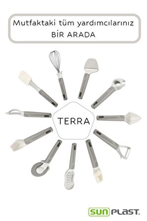 TERRA Mutfak Yardımcıları Serisi - Lüks Kaliteli BPA FREE Plastik Pratik Mutfak Gereçleri 11'li Set