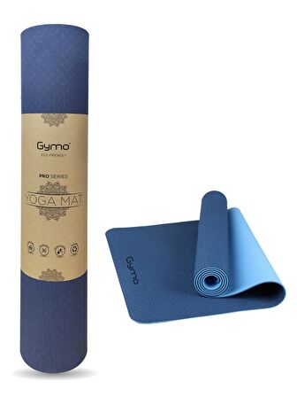 Gymo Ekolojik 6mm TPE Yoga Matı Pilates Minderi Mavi