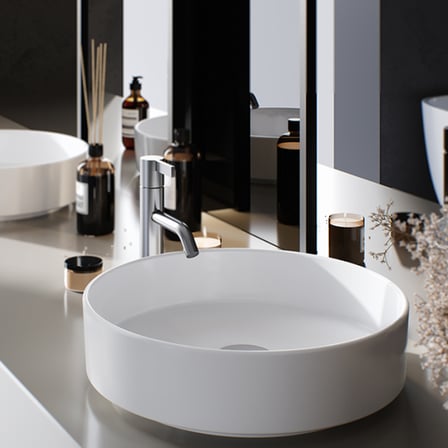 Cerastyle Suit 40cm Mat Beyaz Tezgah Üstü Lavabo