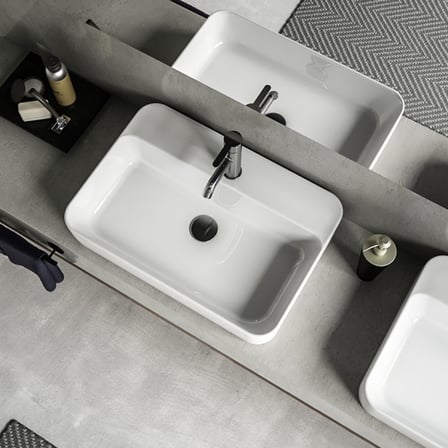 Cerastyle Hera 60x42cm Tezgah Üstü Lavabo Beyaz