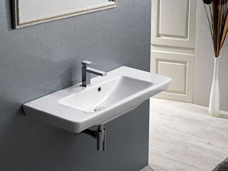 Cerastyle Turkuaz Porto Etajerli Lavabo 55*38 Cm