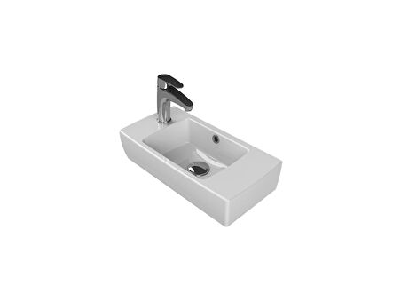 Cerastyle Turkuaz City Tezgah Üstü Lavabo 25*50 Cm (B.Delıgı Solda)