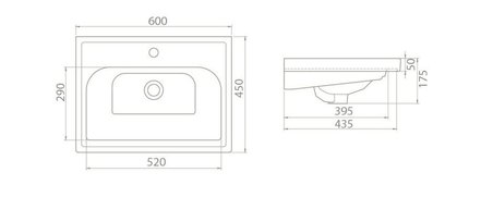 Cerastyle Frame Etajerli Lavabo 60x45 cm Beyaz
