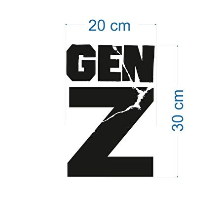 Craftidea® Gen Z Jenerasyonu Sticker Oto Tuning Sticker 20x30 cm Folyo Etiket