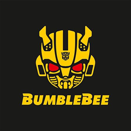 Craftidea® BumbleBee Sarı Kırmızı Tuning Sticker 45x50 cm Folyo Etiket Oto Sticker Araba Buzdolabı Sticker