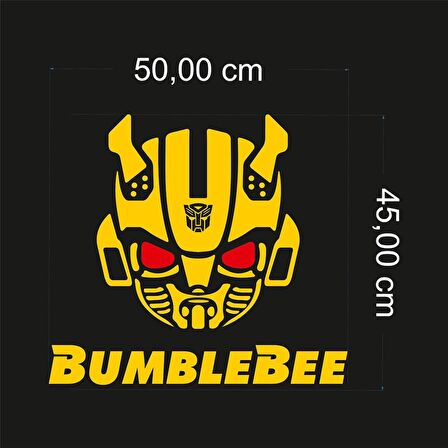 Craftidea® BumbleBee Sarı Kırmızı Tuning Sticker 45x50 cm Folyo Etiket Oto Sticker Araba Buzdolabı Sticker