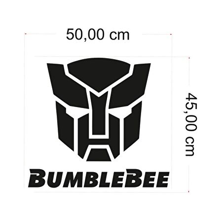 Craftidea® BumbleBee Siyah Tuning Sticker 45x50 cm Folyo Etiket Oto Sticker Araba Buzdolabı Sticker