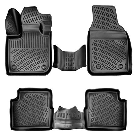 Rizline 3D Oto Paspas Siyah Renk Fiat 500L 2012 - 2017 ile uyumlu