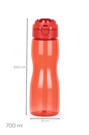 Porsima 911037-C BPA Free Motivasyon Sporcu Su Matarası Suluk 0,7lt Su Şişesi Kırmızı