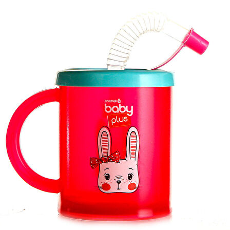 baby plus Desenli Pipetli Bardak 210 ml Pembe