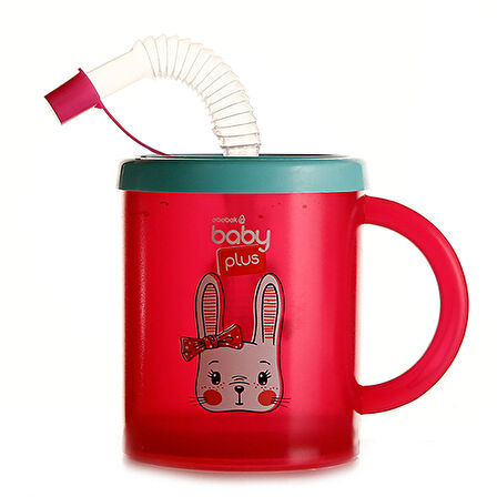 baby plus Desenli Pipetli Bardak 210 ml Pembe