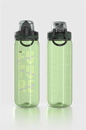 Renga Trego Yazı Desenli 630 ml Tritan Matara 912155 Yeşil