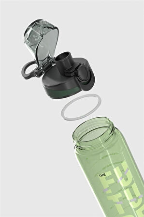 Renga Trego Yazı Desenli 630 ml Tritan Matara 912155 Yeşil
