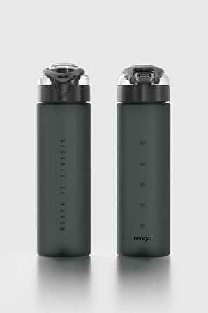 Renga Saga Desenli 630 ml Mat Tritan Matara 912114 Siyah