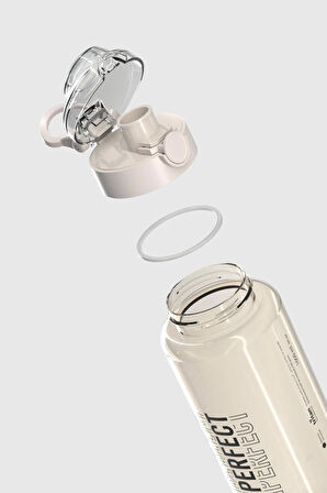 Renga Saga Loop Yazı Desenli 1000 ml Tritan Matara 912138 Bej