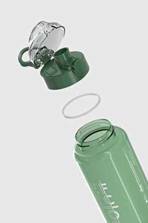 Renga Saga Loop Yazı Desenli 1000 ml Tritan Matara 912138 Yeşil