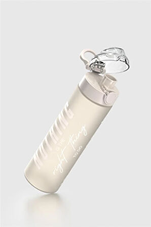 Renga Saga Loop Yazı Desenli 630 ml Mat Tritan Matara 912137 Bej