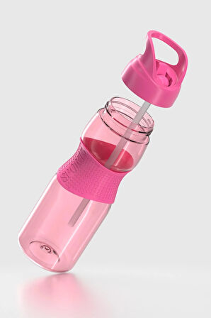 Renga Moly Silikon Detaylı 730 ml Pipetli Tritan Matara 912116 Fuşya