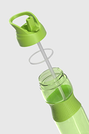 Renga Moly Silikon Detaylı 730 ml Pipetli Tritan Matara 912116 Yeşil