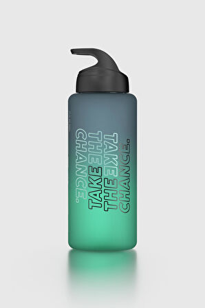 Renga Moly Çift Renk Yazı Desenli 1000 ml Pipetli Mat Tritan Matara 912117 Siyah-Petrol