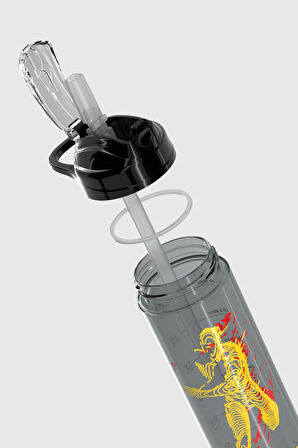 Renga Falcon Spor Desenli 630 ml Pipetli Tritan Matara 912016 Siyah