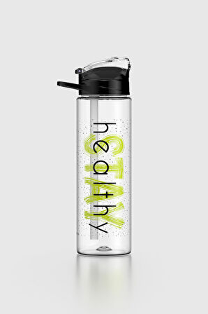 Renga Falcon Stay Desenli 630 ml Pipetli Tritan Matara 912016 Siyah