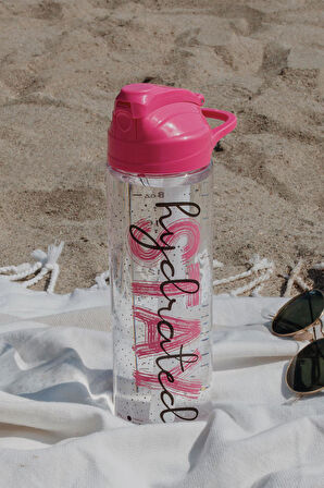 Renga Falcon Stay Desenli 630 ml Pipetli Tritan Matara 912016 Fuşya