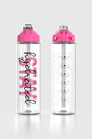 Renga Falcon Stay Desenli 630 ml Pipetli Tritan Matara 912016 Fuşya