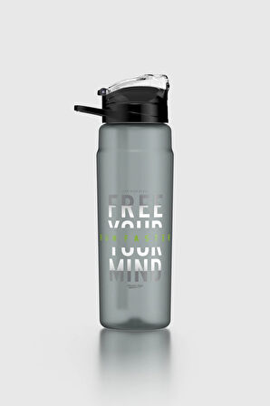 Renga Falcon Yazı Desenli 800 ml Pipetli Tritan Matara 912140 Siyah