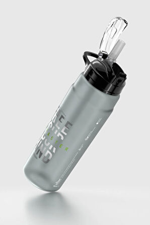 Renga Falcon Yazı Desenli 800 ml Pipetli Tritan Matara 912140 Siyah