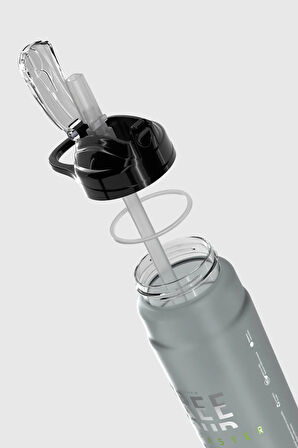 Renga Falcon Yazı Desenli 800 ml Pipetli Tritan Matara 912140 Siyah