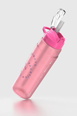 Renga Falcon Yazı Desenli 800 ml Pipetli Tritan Matara 912140 Fuşya