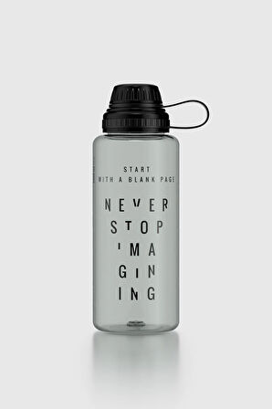 Renga Ege Yazı Desenli 1000 ml Tritan Matara 912141 Siyah