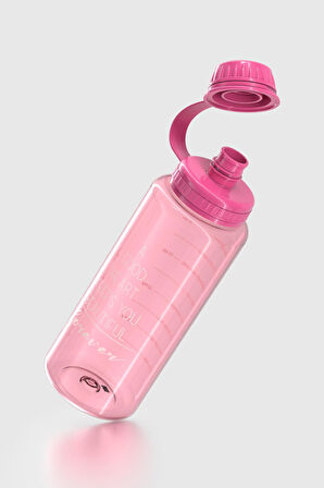 Renga Ege Yazı Desenli 1000 ml Tritan Matara 912141 Fuşya
