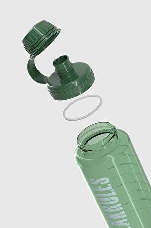 Renga Ege Yazı Desenli 1000 ml Tritan Matara 912141 Yeşil