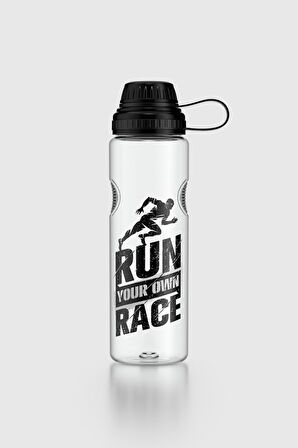 Renga Ege Yazı Desenli 750 ml Tritan Matara 912067 Siyah