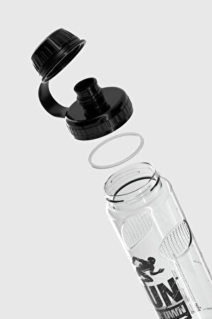 Renga Ege Yazı Desenli 750 ml Tritan Matara 912067 Siyah