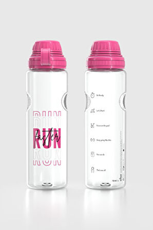 Renga Ege Yazı Desenli 750 ml Tritan Matara 912067 Fuşya