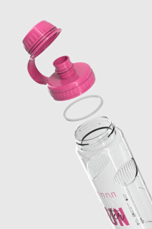 Renga Ege Yazı Desenli 750 ml Tritan Matara 912067 Fuşya