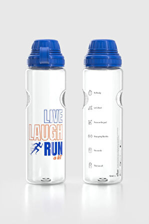 Renga Ege Yazı Desenli 750 ml Tritan Matara 912067 Mavi