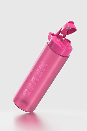 Renga Lidya Yazı Desenli 630 ml Mat Tritan Matara 912118 Fuşya