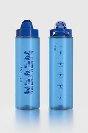 Renga Lidya Yazı Desenli 630 ml Mat Tritan Matara 912118 Mavi