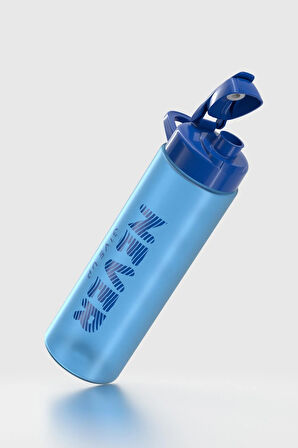 Renga Lidya Yazı Desenli 630 ml Mat Tritan Matara 912118 Mavi