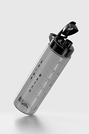 Renga Lidya Yazı Desenli 630 ml Tritan Matara 912033 Siyah